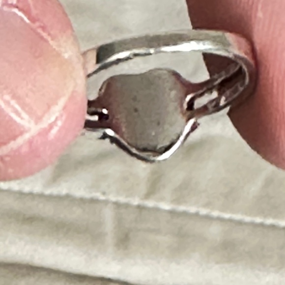 Silver ring w/heart cut multi-blue colored stone, most likely Mosaic Jasper NWOT - Picture 8 of 15